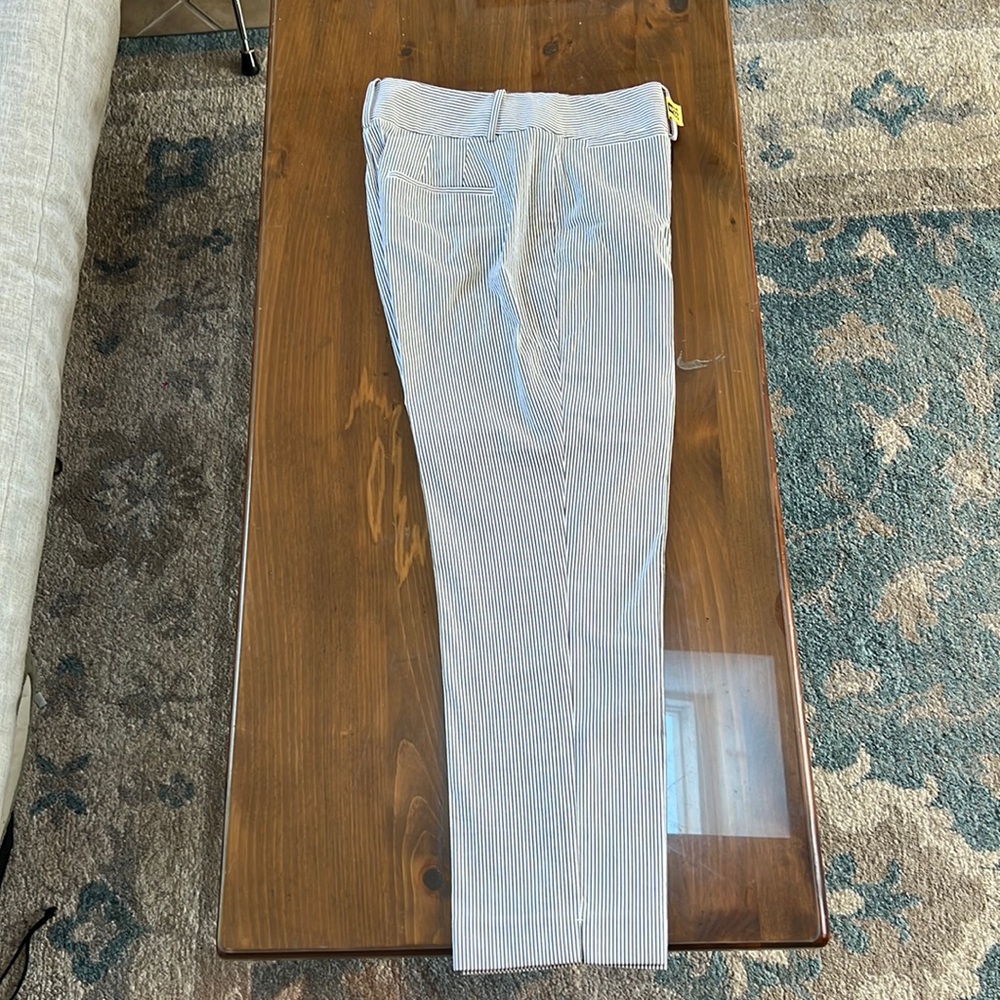 Ann Taylor Gary blue striped work slacks